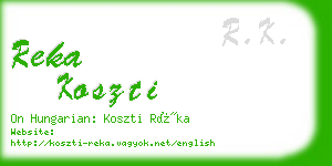 reka koszti business card